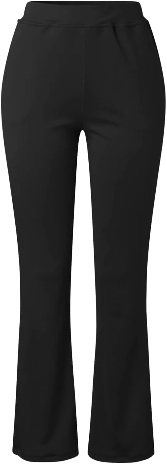 Womens Bootcut Dress Pants Business Casual Work Pants with Pockets High Waist Stretchy Straight Comfy Office Slacks
