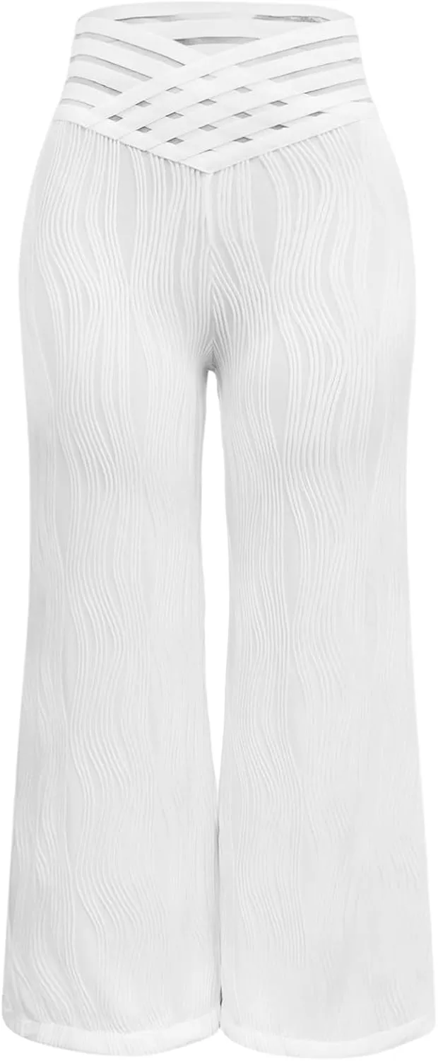 Womens Bootcut Yoga Pants - Flare Leggings for Women High Waisted Crossover Workout Lounge Bell Bottom Dress Pants