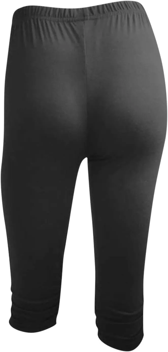 Womens Capri Leggings Yoga Pants High Waist Cropped Trousers 3/4 Length Leggings Pant Sports Workout Gym Sweat Pants