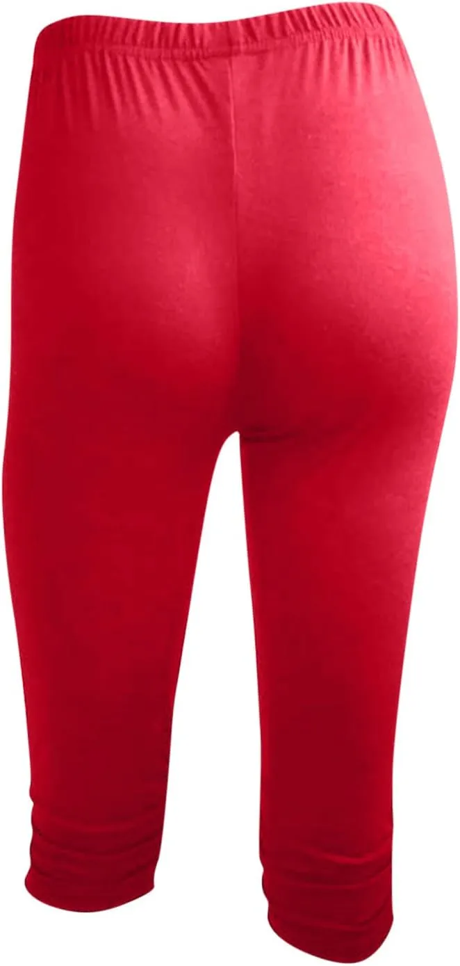 Womens Capri Leggings Yoga Pants High Waist Cropped Trousers 3/4 Length Leggings Pant Sports Workout Gym Sweat Pants