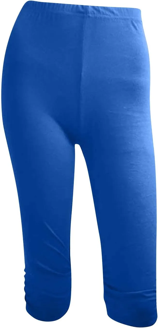 Womens Capri Leggings Yoga Pants High Waist Cropped Trousers 3/4 Length Leggings Pant Sports Workout Gym Sweat Pants