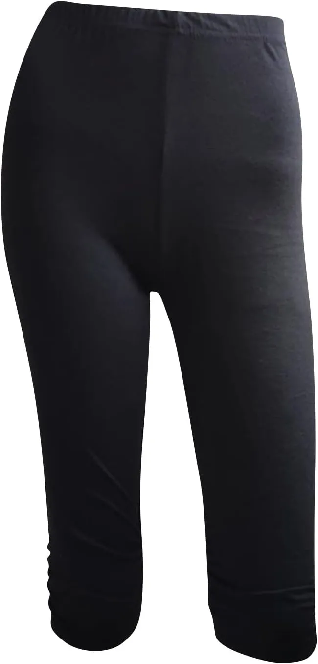 Womens Capri Leggings Yoga Pants High Waist Cropped Trousers 3/4 Length Leggings Pant Sports Workout Gym Sweat Pants