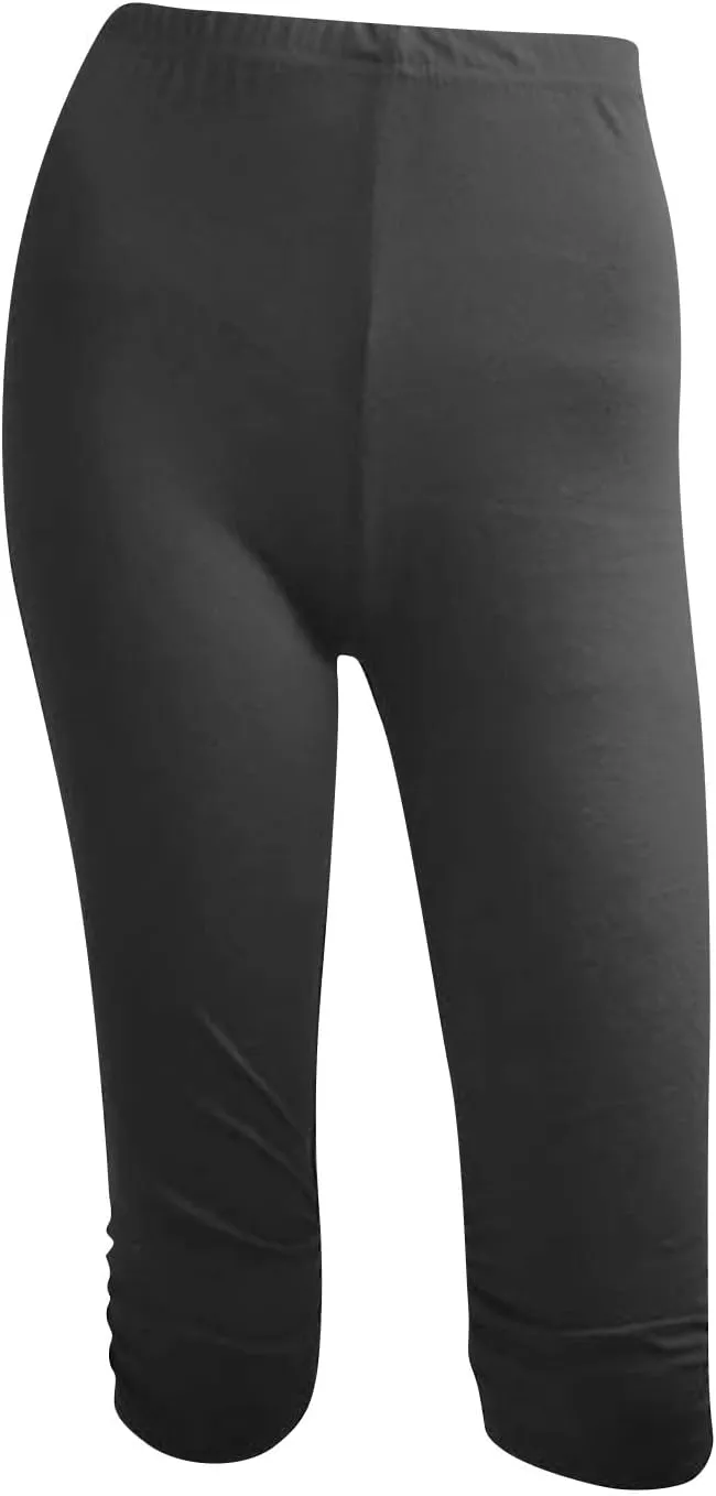 Womens Capri Leggings Yoga Pants High Waist Cropped Trousers 3/4 Length Leggings Pant Sports Workout Gym Sweat Pants