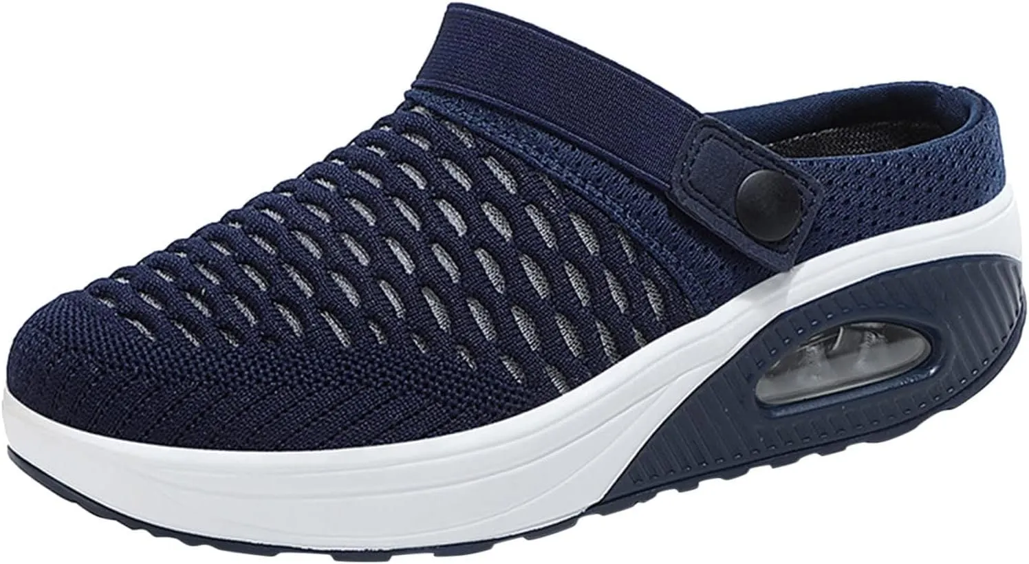 Women's Casual Lightweight Soft Sole Mesh Comfort Orthopedic Shoes Air Cushion Mule Clogs Breathable Walking Shoes Wide Width Mules Clogs for Women Summer Stretch Sandals Slippers with Arch Support