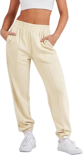 Womens Cinch Bottom Baggy Sweatpants Casual Solid Color Vintage Pants Lightweighter Elastic Waist Trousers