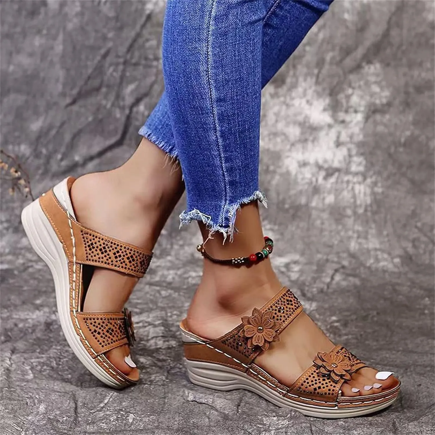 Women's Flat Sandals Open Toes Ankle Strap Flat Sandals Dress Sandal for Women Womens Flip Flops