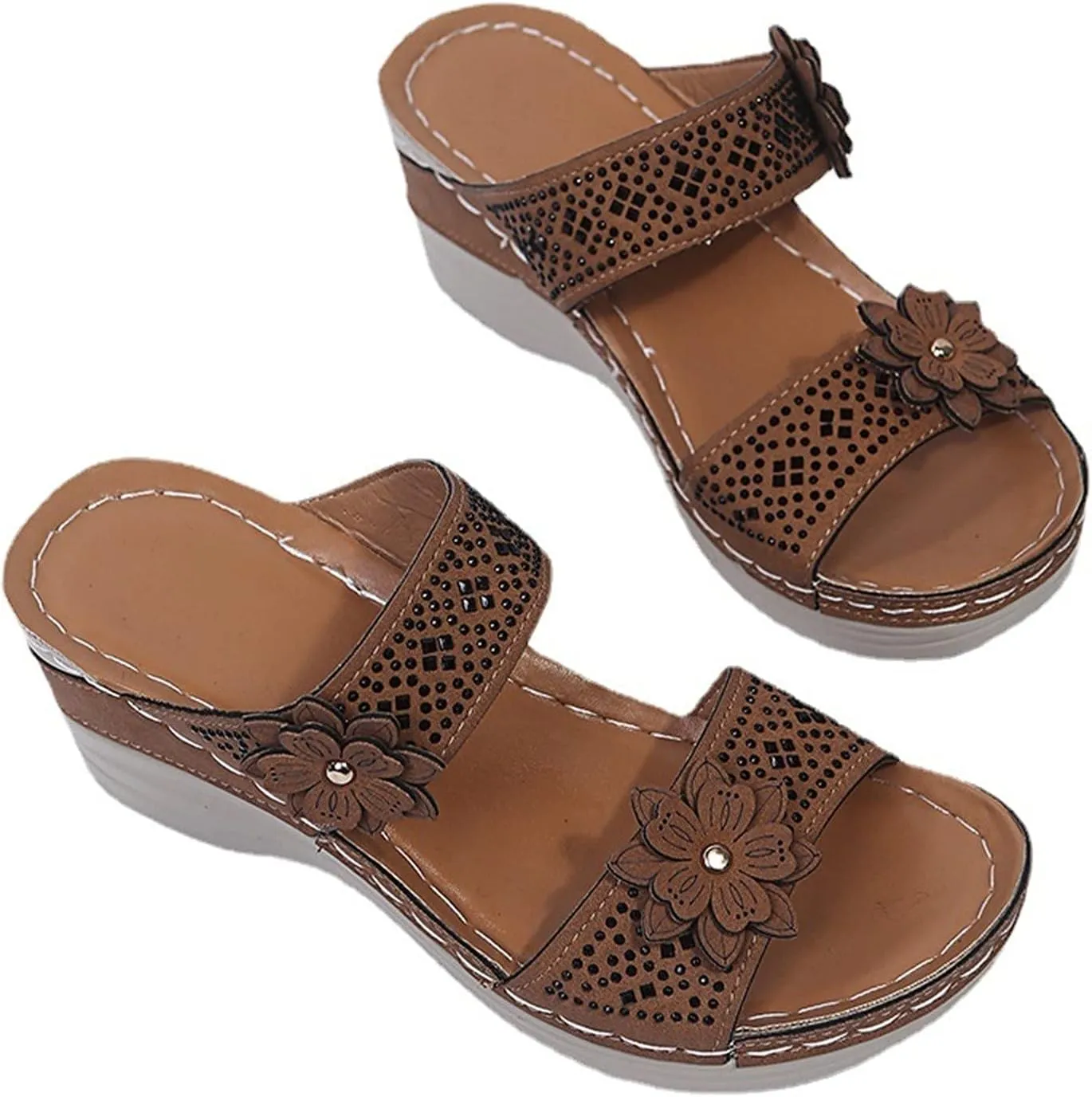 Women's Flat Sandals Open Toes Ankle Strap Flat Sandals Dress Sandal for Women Womens Flip Flops