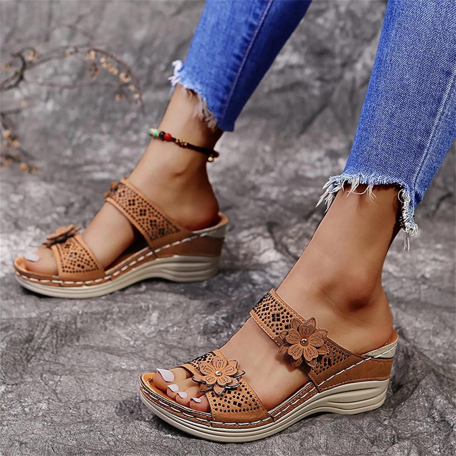 Women's Flat Sandals Open Toes Ankle Strap Flat Sandals Dress Sandal for Women Womens Flip Flops