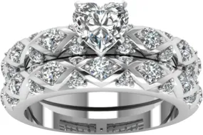 Women's Gold Filled Heart Cubic Zirconia CZ Insert Ring Set Wedding Engagement Ring Bridal Sets Couples Rings
