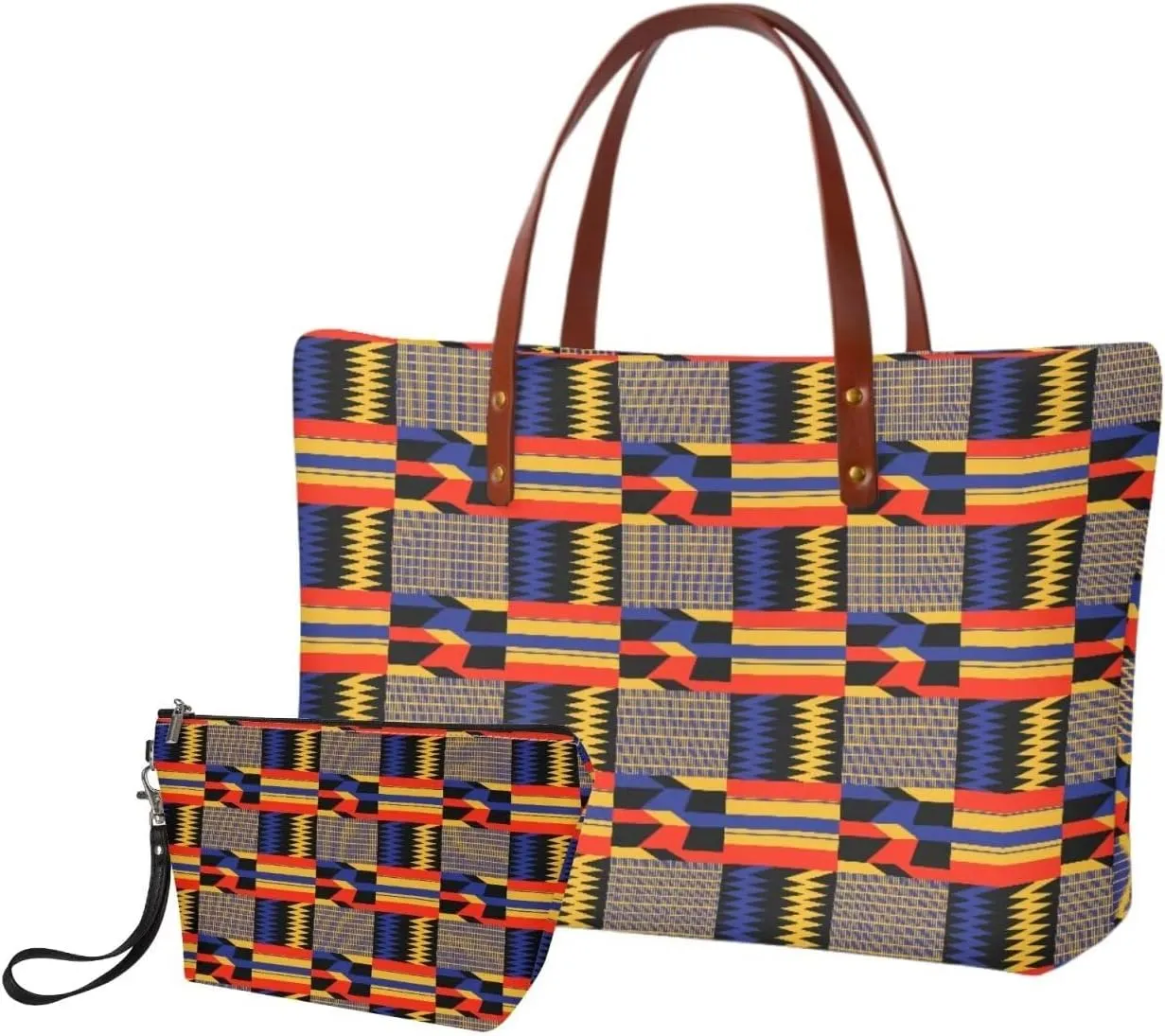 Womens Handbag with Matching Wallet, 2PCS Tote Bag Top Handle Purse Hobo Bag