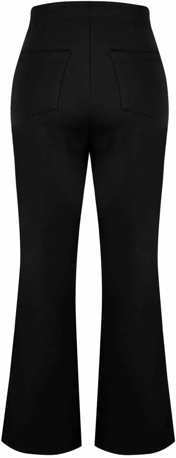 Womens High Waist Bootcut Flare Pants Casual Solid Color Sports Fitness Stretch Yoga Pants Fashion Bell Trousers