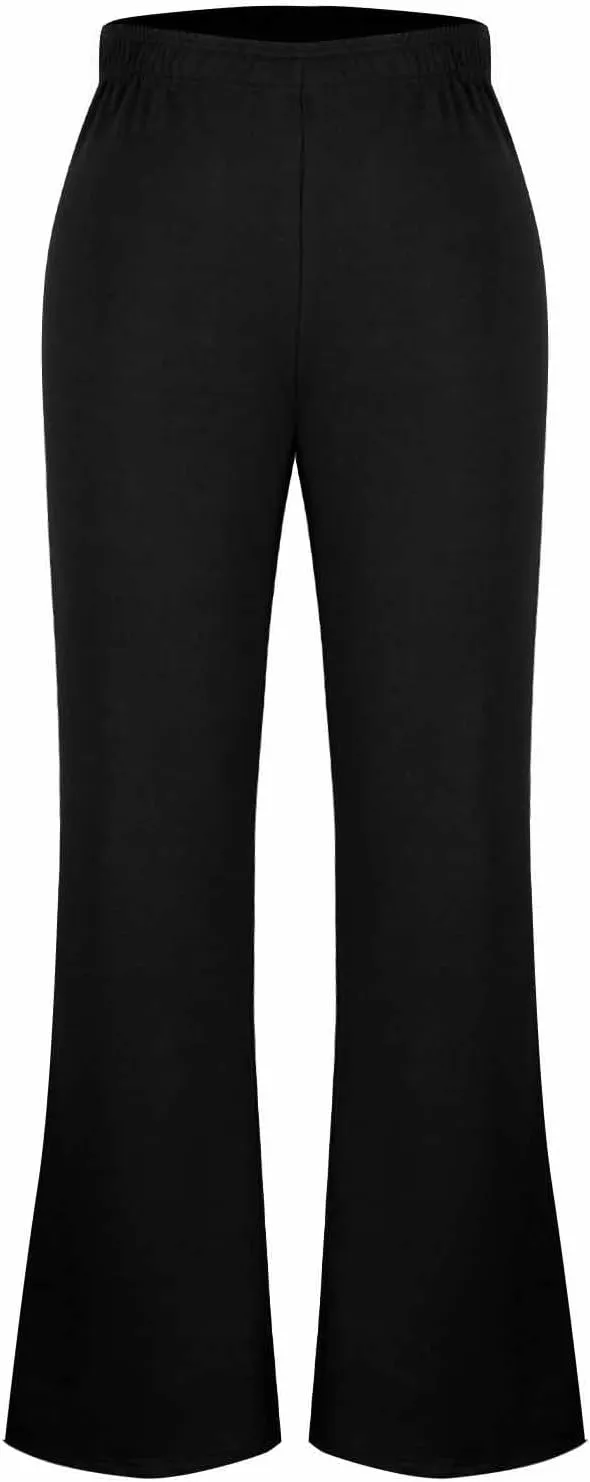 Womens High Waist Bootcut Flare Pants Casual Solid Color Sports Fitness Stretch Yoga Pants Fashion Bell Trousers