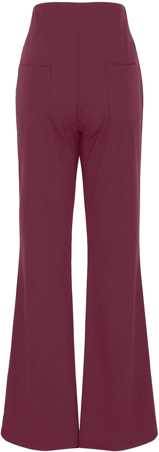 Womens High Waist Pants Summer Straight Leg Yoga Slacks Casual Stretch Workout Running Athletic Trousers with Pockets