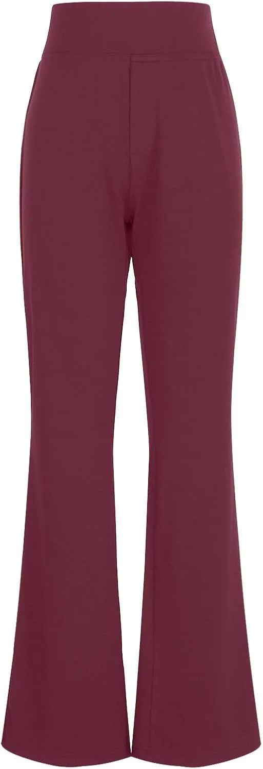 Womens High Waist Pants Summer Straight Leg Yoga Slacks Casual Stretch Workout Running Athletic Trousers with Pockets