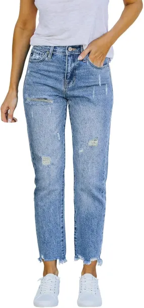 Women's High Waist Slant Pocket Denim Jeans Wide Leg Jeans Trendy High Waisted Trousers Stretchy Baggy Denim Pants