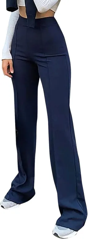 Women's High Waist Wide Leg Pants Yoga Trousers with Pockets Stretch Loose Casual Lounge Sweatpants Joggers