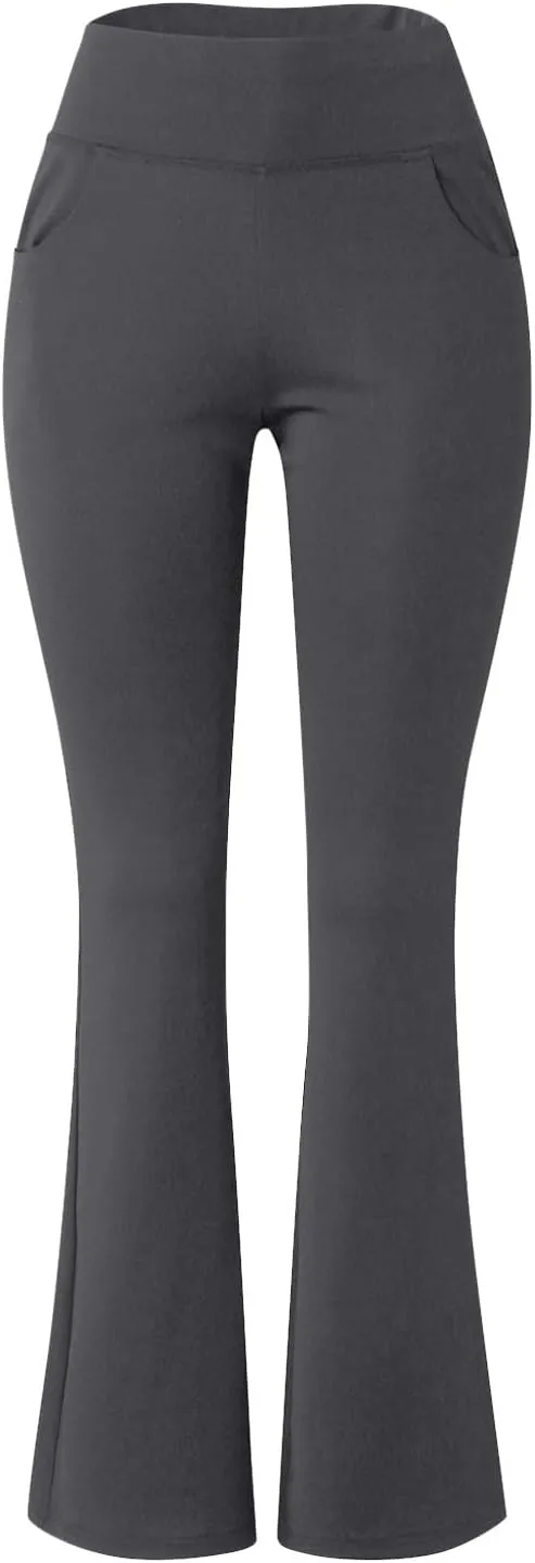 Womens High Waisted Flare Leg Bell Bottoms Trousers Skinny Palazzo Pants Wide Leg Bootcut Gym Workout Yoga Pants