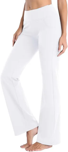 Womens High Waisted Flare Leg Bell Bottoms Trousers Skinny Palazzo Pants Wide Leg Bootcut Gym Workout Yoga Pants