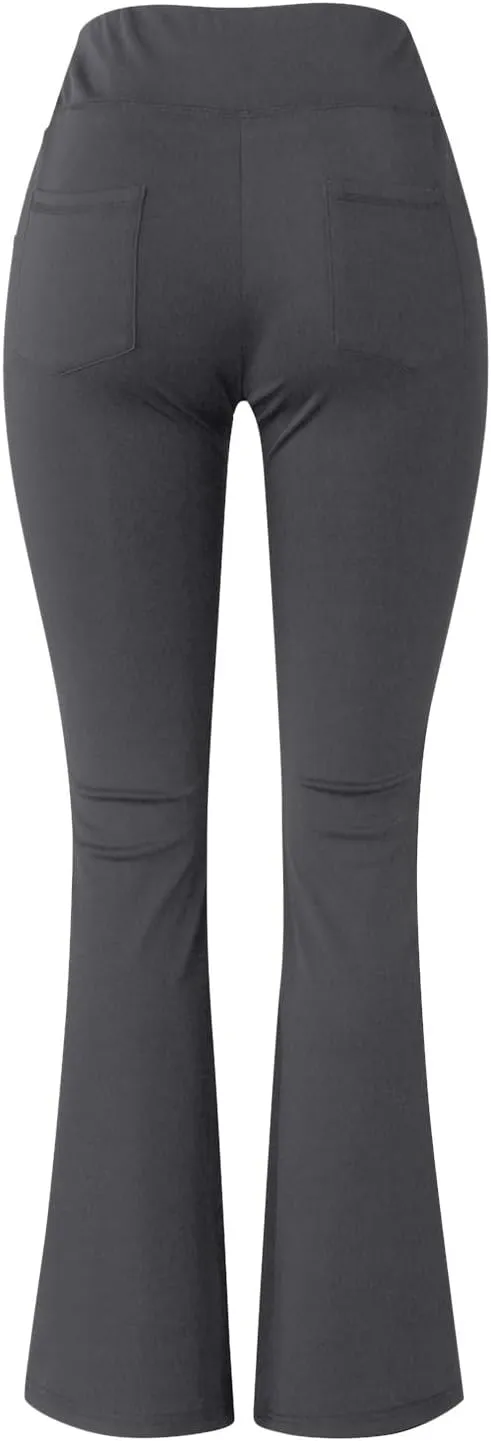 Womens High Waisted Flare Leg Bell Bottoms Trousers Skinny Palazzo Pants Wide Leg Bootcut Gym Workout Yoga Pants