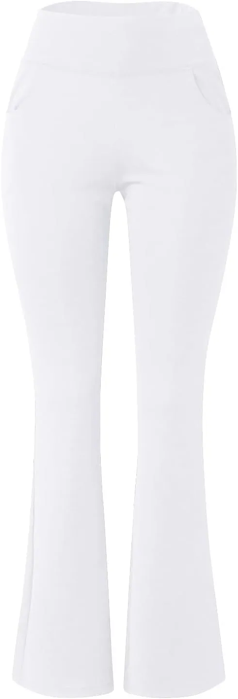 Womens High Waisted Flare Leg Bell Bottoms Trousers Skinny Palazzo Pants Wide Leg Bootcut Gym Workout Yoga Pants