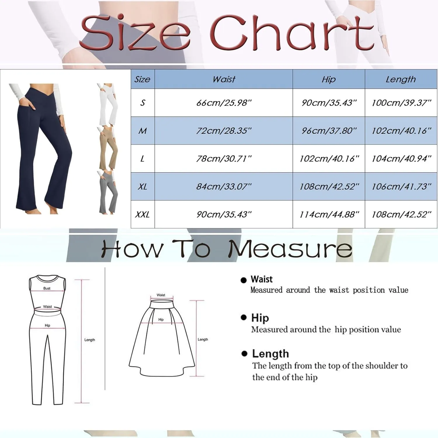 Womens High Waisted Flare Leg Bell Bottoms Trousers Skinny Palazzo Pants Wide Leg Bootcut Gym Workout Yoga Pants