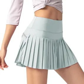 Women's High Waisted Running Skorts Sports Pleated Skirts Ruffle Solid Large Swing Half A Line Skirt Fall Mini