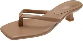 Women's Kitten Heels Sandals Square Open Toe Flip Flop Heels Elegant Womens Sandals for Wedding Slingback Low Heel Summer Dressy Slipper Comfortable Beach Shoes Going Out Fashion Slippers