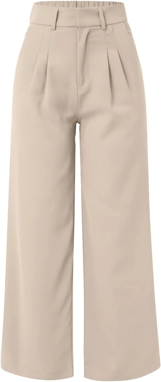 Womens Linen Blend Summer Casual Loose Pant Trousers High Waist Straight Slim Fit Pants Travel