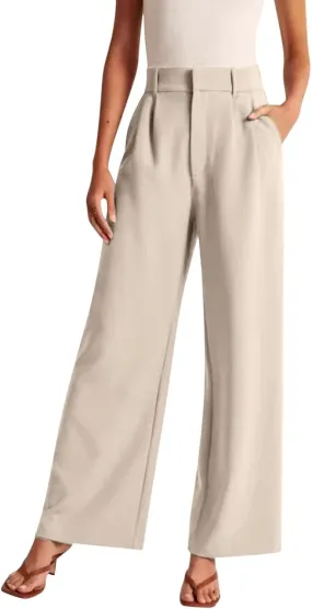 Womens Linen Blend Summer Casual Loose Pant Trousers High Waist Straight Slim Fit Pants Travel