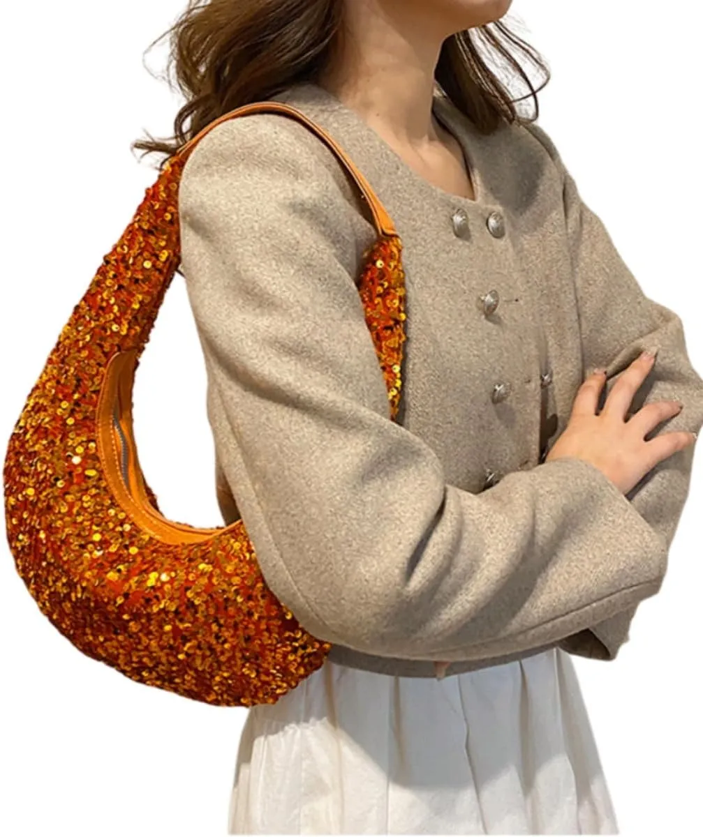 Womens Mermaid Sequins Shoulder Bag Reversible Sequin Handbag Purse Sparkling Tote Shiny Hobo Bag