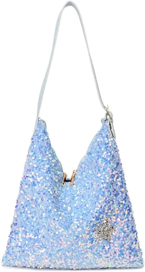 Womens Mermaid Sequins Shoulder Bag Reversible Sequin Handbag Purse Sparkling Tote Shiny Hobo Bag