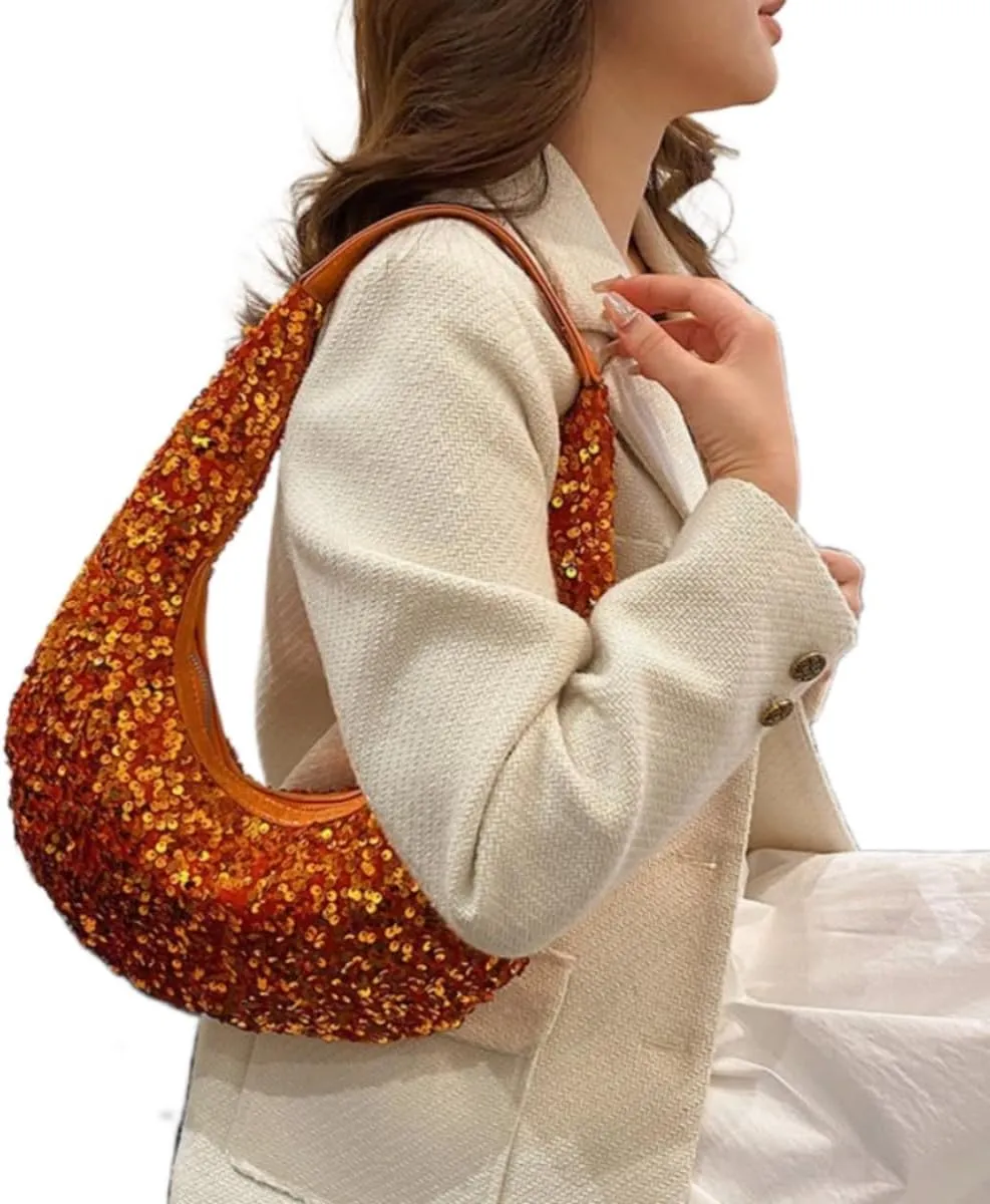 Womens Mermaid Sequins Shoulder Bag Reversible Sequin Handbag Purse Sparkling Tote Shiny Hobo Bag