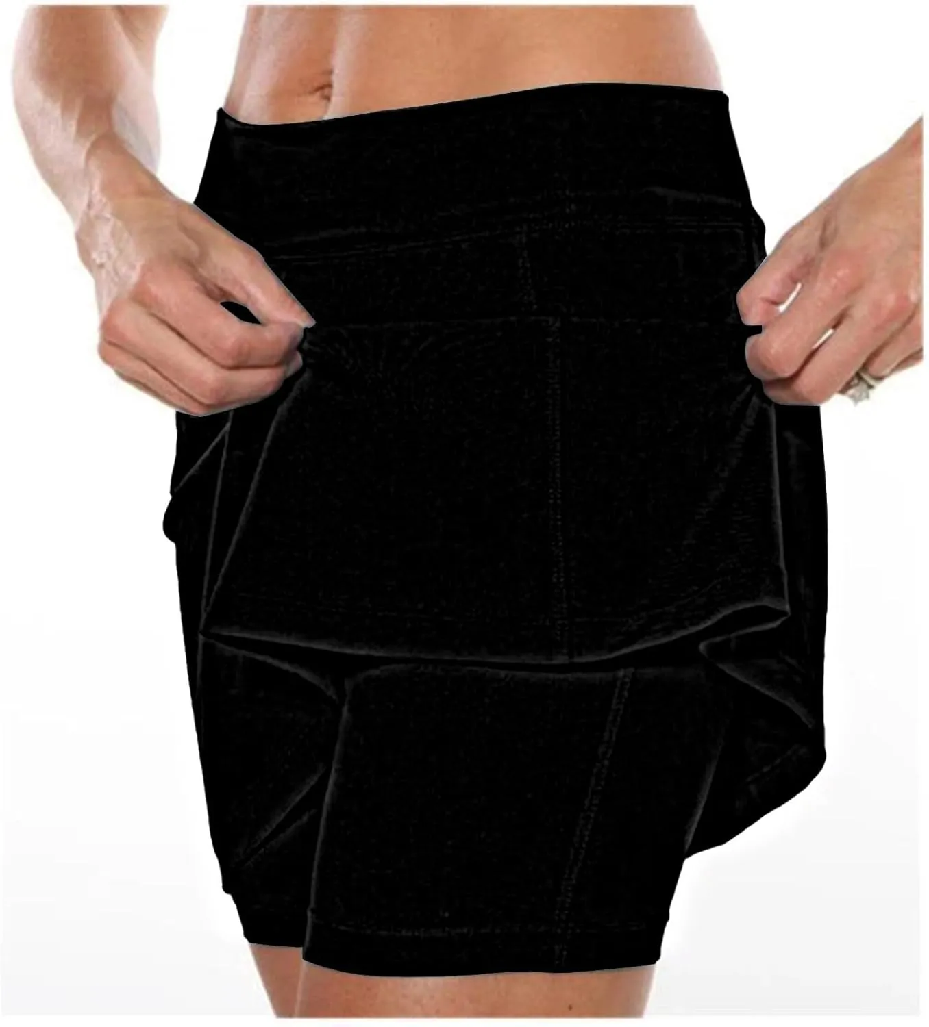 Women's Mini Skort High Waisted Pleated Tennis Skirts with Pockets Tummy Control Casual Golf Inner Shorts Athletic Running
