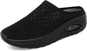 Women's Orthopedic Clogs with Air Cushion Support Mesh Sandals Close Toe Wide Width Non-Slip Breathable Slippers Mules Clogs for Women Summer Casual Lightweight Walking Outdoor Slippers