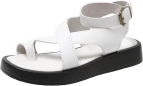 Women's Platform Wedge Sandals Comfortable Walking Shoes Air Cushioned Support Ankle Strap Dress Sandals Wide Widths Round Toe Dressy Casual Cute Beach Shoes