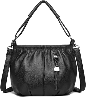 Womens Satchel Purse Designer Small Crossbody Purse Vintage Shoulder Bag Multi Pocket Handbag for Work Travel Dating
