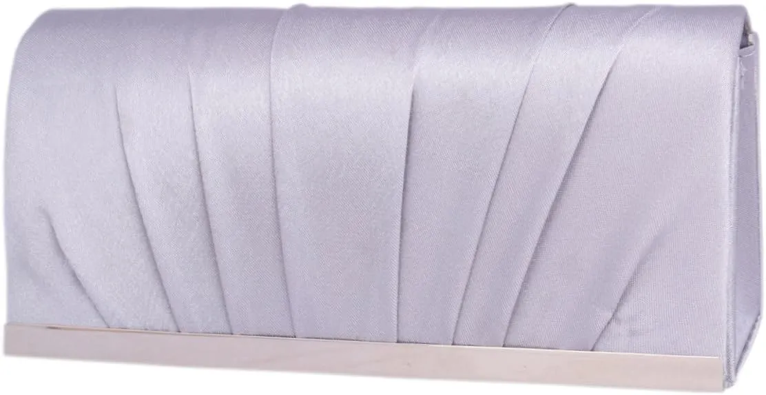 Womens Satin Clutch Pleated Evening Bag Wedding Purse