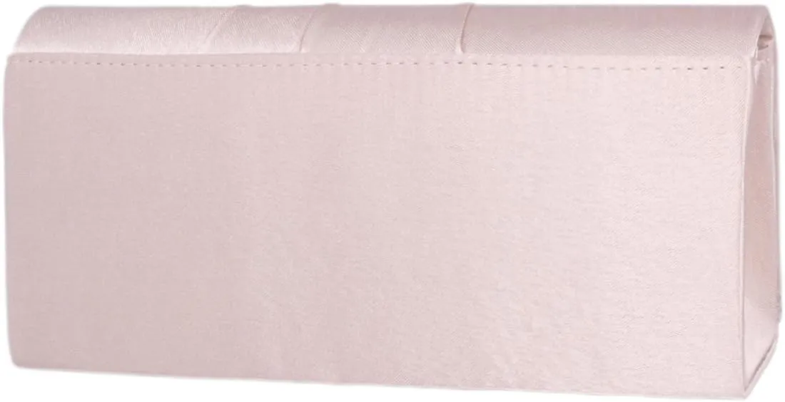 Womens Satin Clutch Pleated Evening Bag Wedding Purse