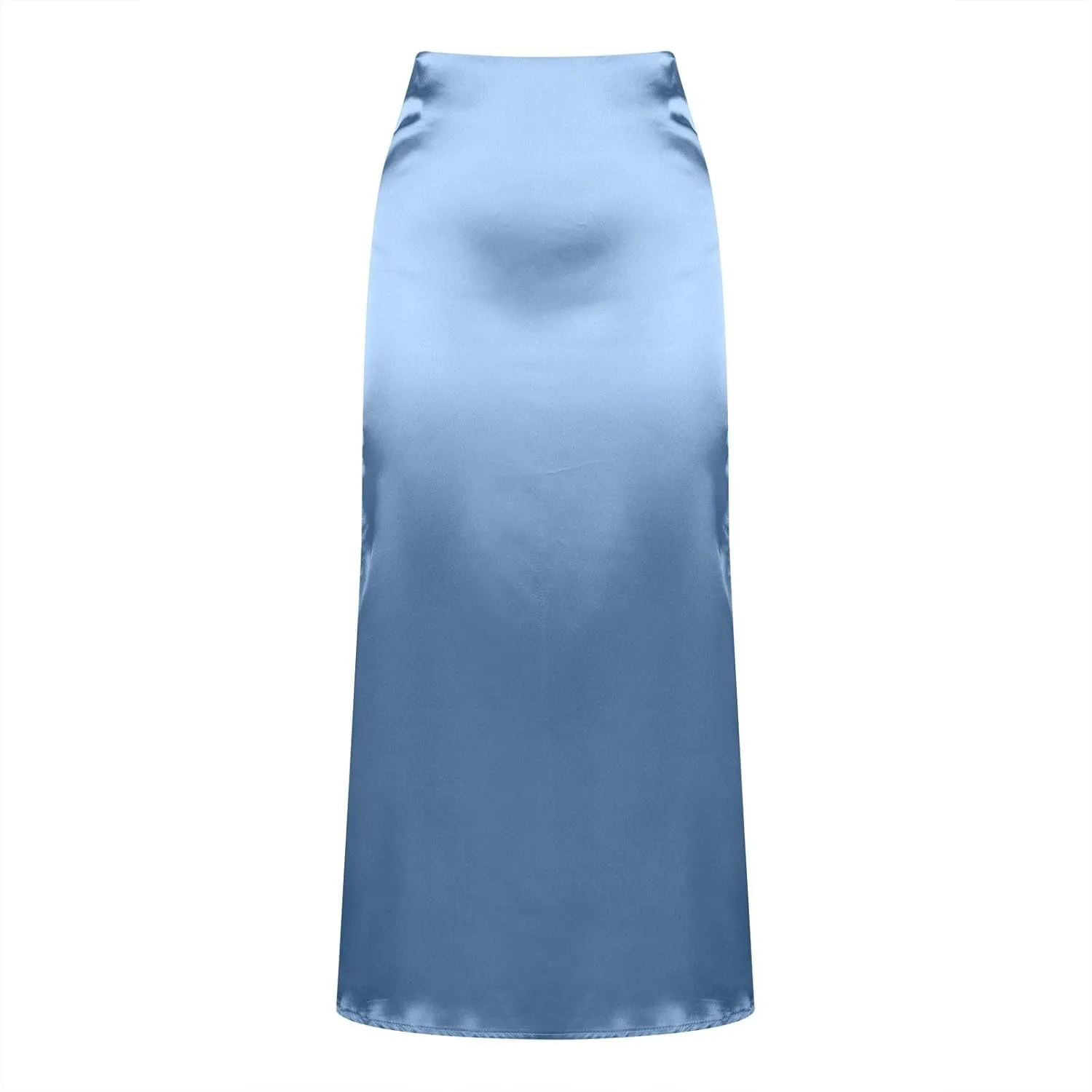 Women's Satin High Waist Maxi Skirts Slim Solid Color Mid Length Hip Fishtail Skirt High Waisted Wrapped Skirts Trendy