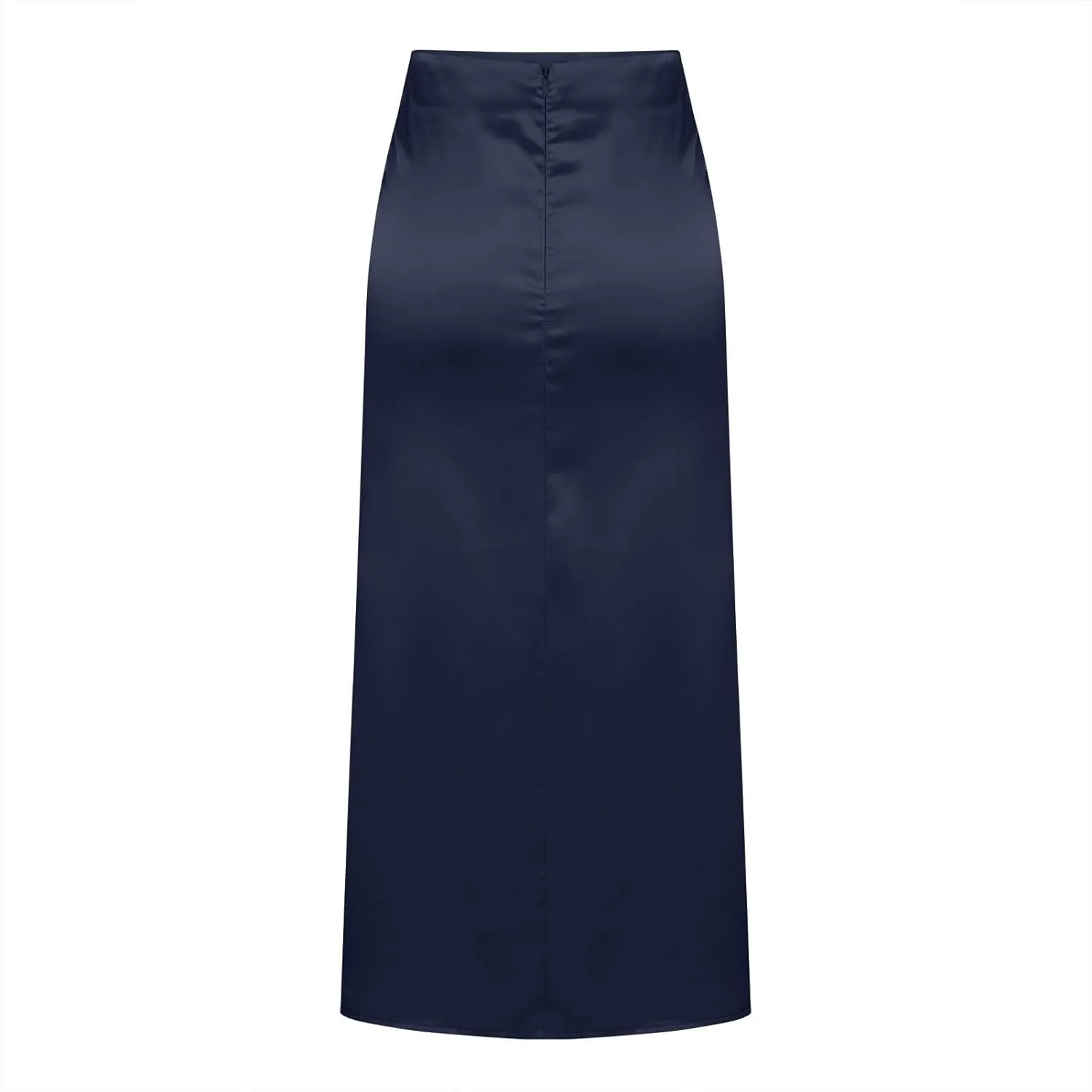 Women's Satin High Waist Maxi Skirts Slim Solid Color Mid Length Hip Fishtail Skirt High Waisted Wrapped Skirts Trendy