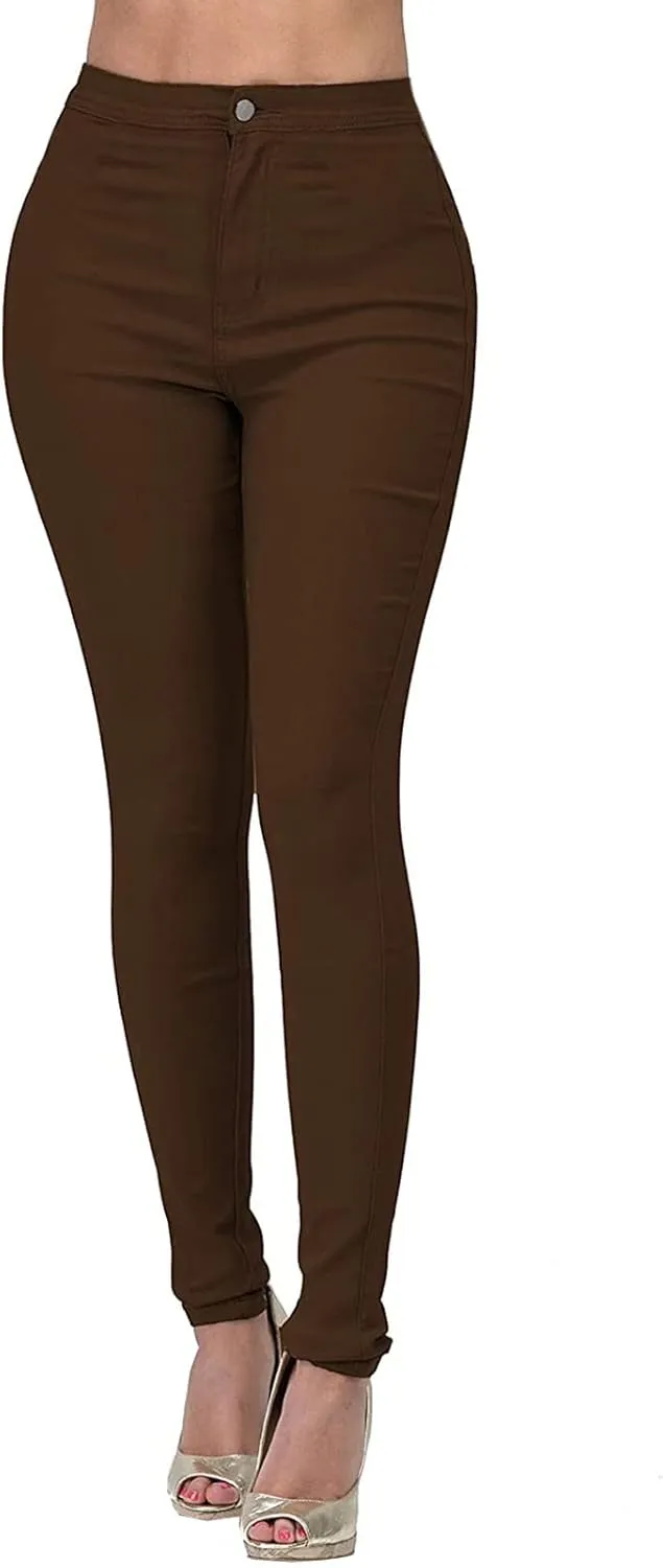 Womens Skinny Denim Jeans High Waisted Stretchy Plus Size Jeans Leggings Straight Leg Small Feet Slim Casual Trousers