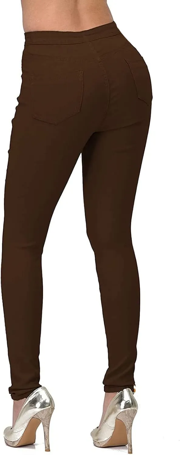 Womens Skinny Denim Jeans High Waisted Stretchy Plus Size Jeans Leggings Straight Leg Small Feet Slim Casual Trousers