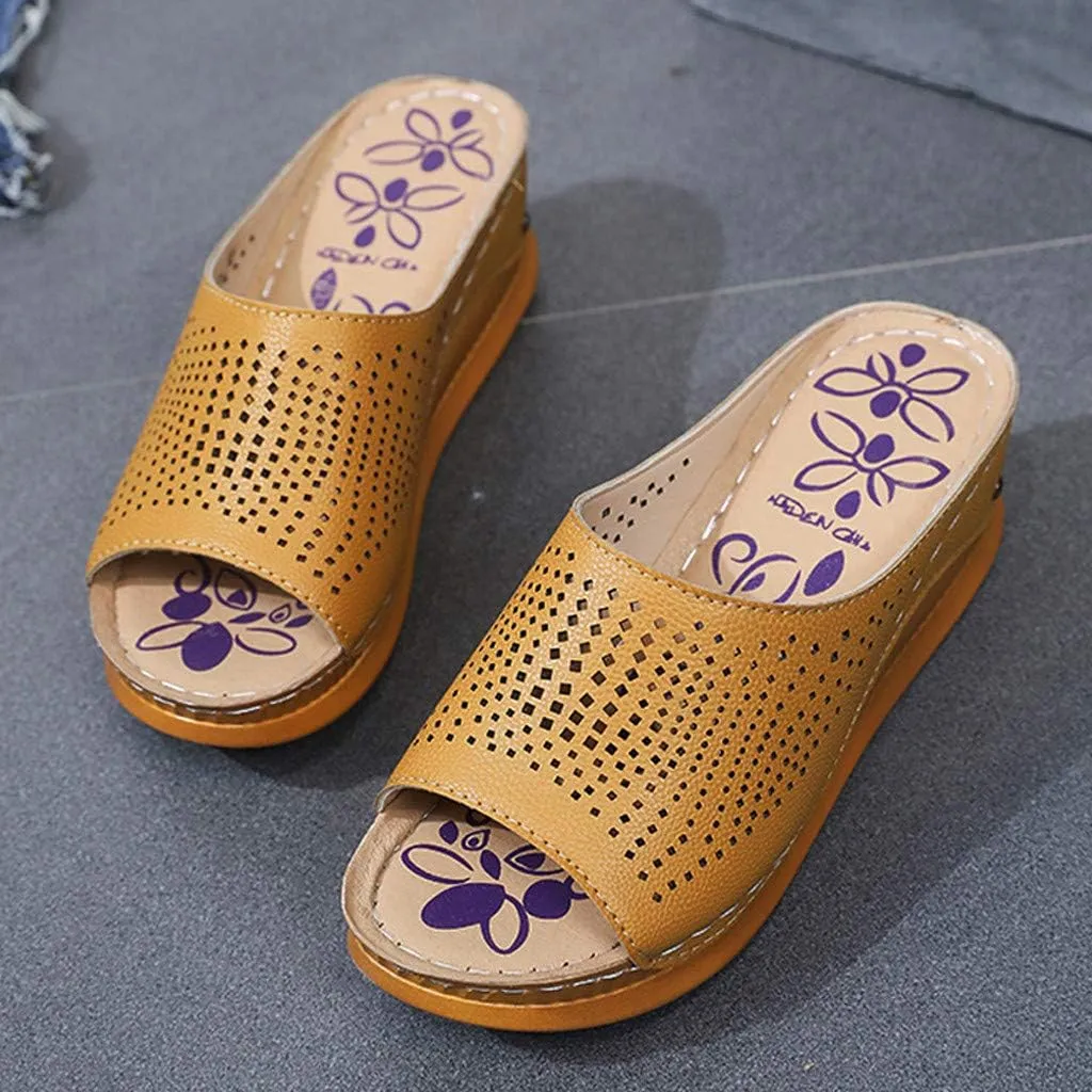 Womens Slippers Fuzzy Memory Foam Suede Plush Shoes Wedges Women's Hollow Fashion Fish Shoes Mouth Slippers