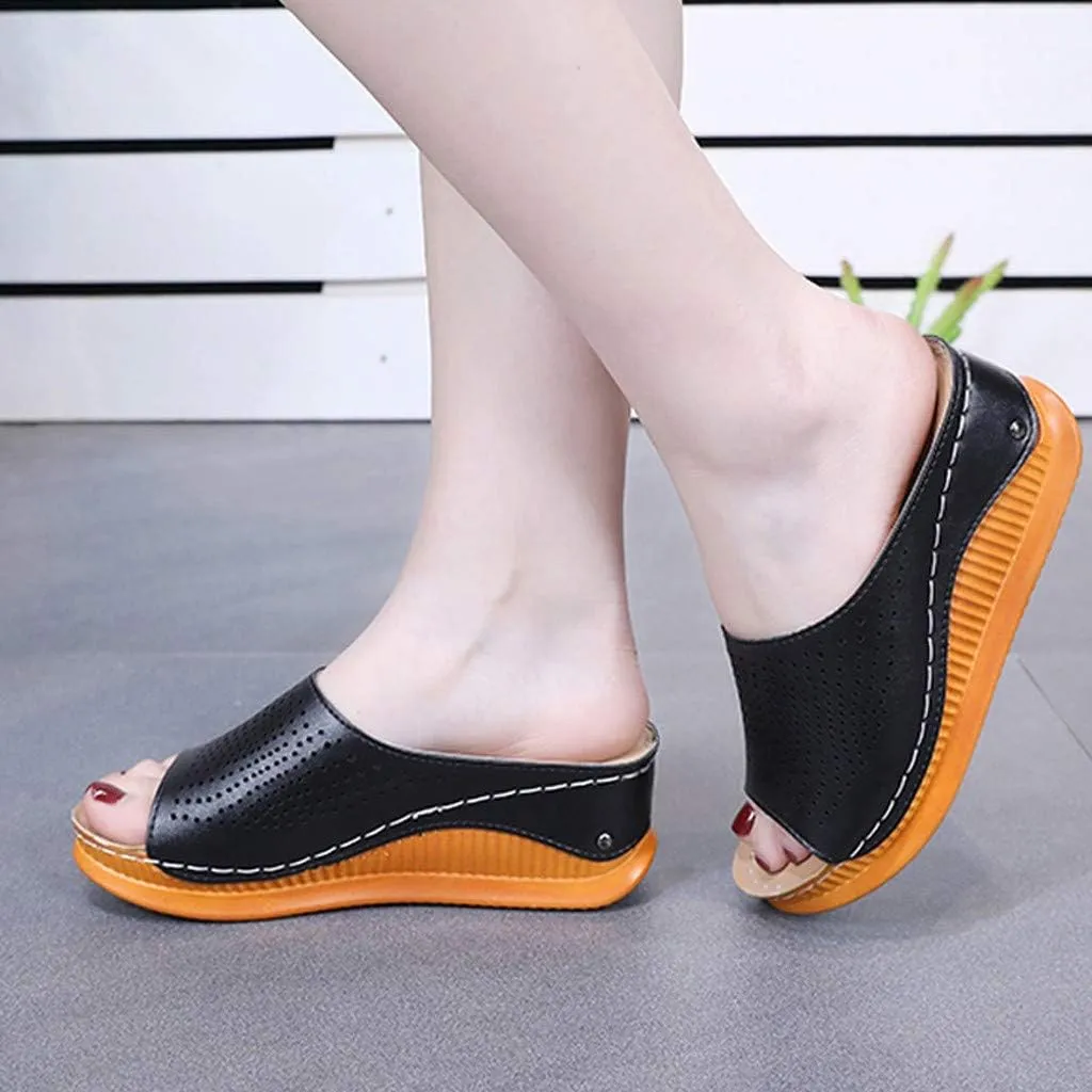 Womens Slippers Fuzzy Memory Foam Suede Plush Shoes Wedges Women's Hollow Fashion Fish Shoes Mouth Slippers