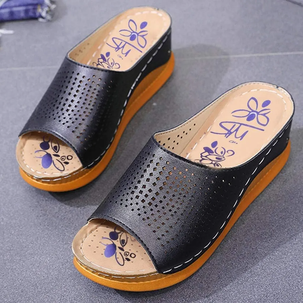 Womens Slippers Fuzzy Memory Foam Suede Plush Shoes Wedges Women's Hollow Fashion Fish Shoes Mouth Slippers