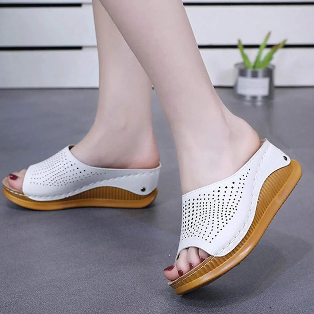 Womens Slippers Fuzzy Memory Foam Suede Plush Shoes Wedges Women's Hollow Fashion Fish Shoes Mouth Slippers