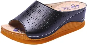 Womens Slippers Fuzzy Memory Foam Suede Plush Shoes Wedges Women's Hollow Fashion Fish Shoes Mouth Slippers