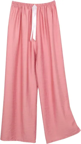 Womens Solid Color Lounge Pants Wide Leg Pants Elastic Waist Casual Loose Trousers 2025 Summer Vacation Beach Pant