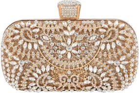 Womens Sparkly Rhinestone Clutch Purse Vintage Luxury Evening Bag Handbag for Wedding Cocktail Party Prom