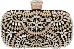 Womens Sparkly Rhinestone Clutch Purse Vintage Luxury Evening Bag Handbag for Wedding Cocktail Party Prom